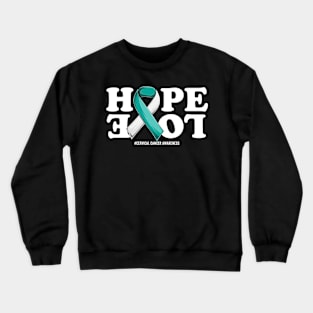 Cervical Cancer Support | Teal Ribbon Squad Support Cervical Cancer awareness Crewneck Sweatshirt